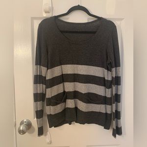 Comfy half striped sweater